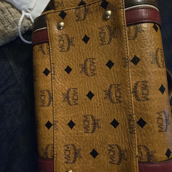 MCM Tan Leather Tote Bag - Picture 15 of 16